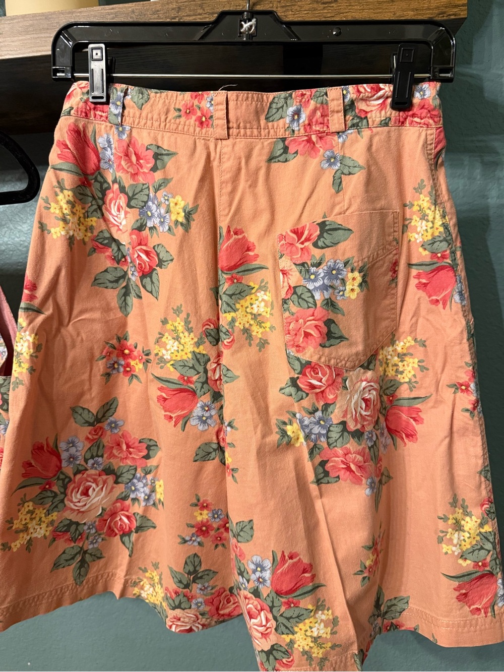 Vintage 90s London Fog Floral Vest Shorts Set Pink Rose Garden Print Cotton - Picture 7 of 12